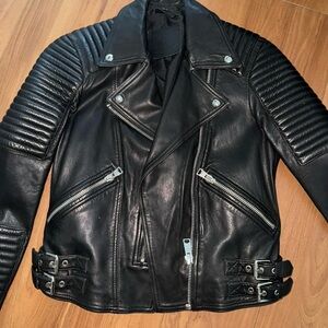All saints size 4 leather jacket in good condition